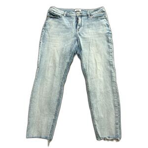 Pistola Women's Light Wash Raw Hem Crop Straight Jeans Size 32 Distressed